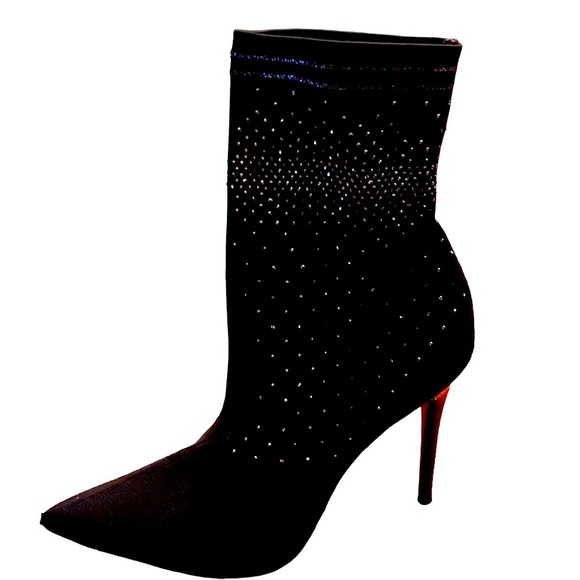 Jessica Gold Studs Black Boots - Picture 6 of 7